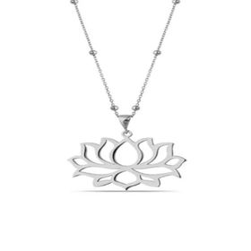 Nereze 925 Ayar Kadın Lotus Çiçeği Gümüş Kolye