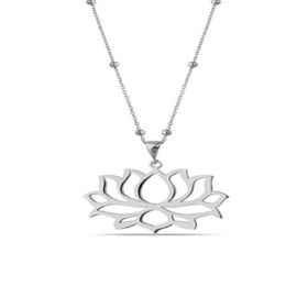 Nereze 925 Ayar Kadın Lotus Çiçeği Gümüş Kolye