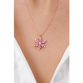 Nereze 925 Ayar Kadın Lotus Çiçeği Gümüş Kolye