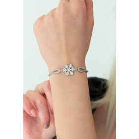 Nereze 925 Ayar Kelepçe Model Kartanesi Bileklik Kadın Gümüş Bileklik