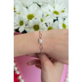 Nereze 925 Ayar Kelepçe Model Tektaş Bileklik Kadın Gümüş Bileklik