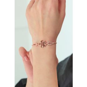 Nereze 925 Ayar Kelepçe Model Zultanite Taşlı Çiçek Bileklik Kadın Gümüş Bileklik