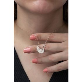 Nereze 925 Ayar Kuğu Kolye Kadın Gümüş Kolye