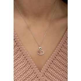 Nereze 925 Ayar Kuğu Kolye Kadın Gümüş Kolye