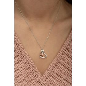 Nereze 925 Ayar Kuğu Kolye Kadın Gümüş Kolye