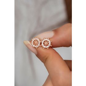 Nereze 925 Ayar Minik Gemi Dümeni Kadın Gümüş Küpe
