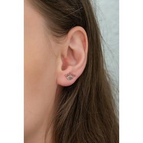 Nereze 925 Ayar Minik Kral Tacı Küpe Kadın Gümüş Küpe