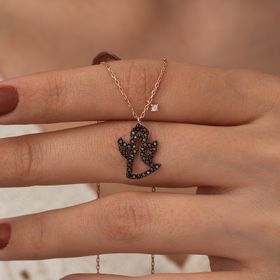 Nereze 925 Ayar Minik Melek Kadın Gümüş Kolye
