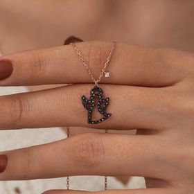 Nereze 925 Ayar Minik Melek Kadın Gümüş Kolye