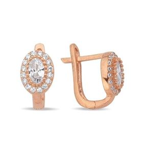 Nereze 925 Ayar Minik Oval Zirkon Taşlı Tektaş Kadın Gümüş Küpe