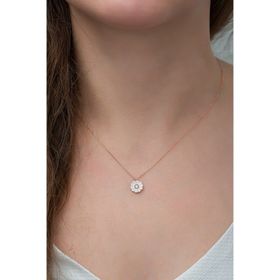 Nereze 925 Ayar Minik Papatya Kadın Gümüş Kolye