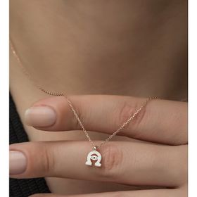 Nereze 925 Ayar Minimal At Nalı Kadın Gümüş Kolye