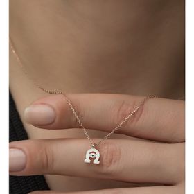 Nereze 925 Ayar Minimal At Nalı Kadın Gümüş Kolye
