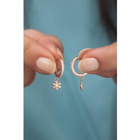 Nereze 925 Ayar Minimal Çiçek Kadın Gümüş Küpe