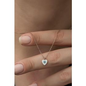 Nereze 925 Ayar Minimal Kalp Kadın Gümüş Kolye