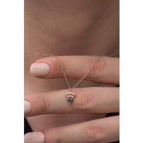 Nereze 925 Ayar Minimal Kral Tacı Kalp Kadın Gümüş Kolye