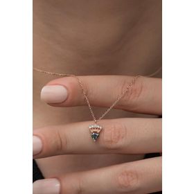 Nereze 925 Ayar Minimal Kral Tacı Kalp Kadın Gümüş Kolye