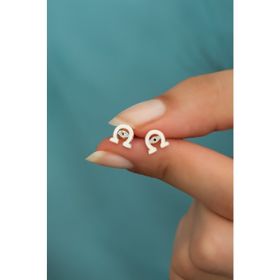 Nereze 925 Ayar Minimal Mineli At Nalı Kadın Gümüş Küpe