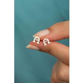Nereze 925 Ayar Minimal Mineli At Nalı Kadın Gümüş Küpe