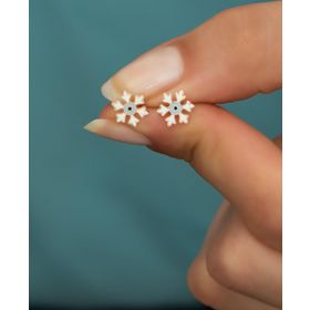 Nereze 925 Ayar Minimal Mineli Kartanesi Kadın Gümüş Küpe