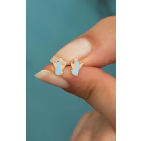 Nereze 925 Ayar Minimal Mineli Melek Model Kadın Gümüş Küpe