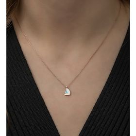 Nereze 925 Ayar Minimal Yelken Kadın Gümüş Kolye