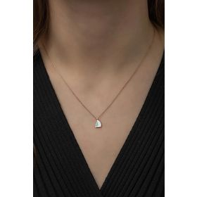 Nereze 925 Ayar Minimal Yelken Kadın Gümüş Kolye