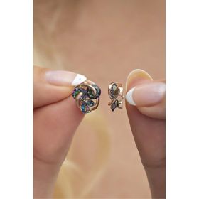 Nereze 925 Ayar Mistik Topaz Taşlı 3 Taşlı Tria Kadın Gümüş Küpe