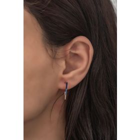 Nereze 925 Ayar Mix Taşlı Üçgen Tasarım Kadın Gümüş Küpe