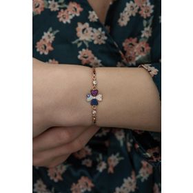Nereze 925 Ayar Mix Yonca Kadın Gümüş Bileklik