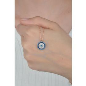 Nereze 925 Ayar Nazar Kadın Gümüş Kolye