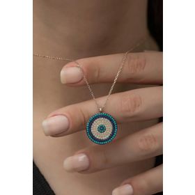 Nereze 925 Ayar Nazar Kadın Gümüş Kolye