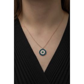 Nereze 925 Ayar Nazar Kolye Kadın Gümüş Kolye