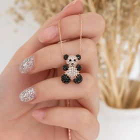 Nereze 925 Ayar Panda Kadın Gümüş Kolye
