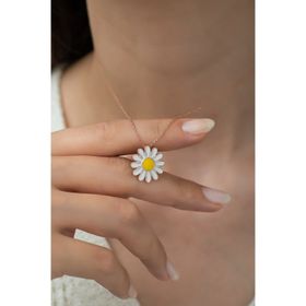 Nereze 925 Ayar Papatya Gümüş Kolye