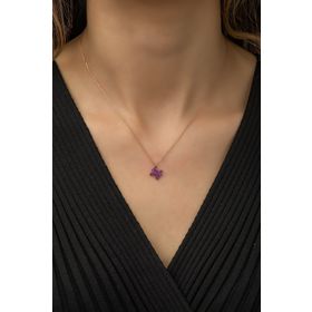 Nereze 925 Ayar Pembe Minik Kelebek Kadın Gümüş Kolye