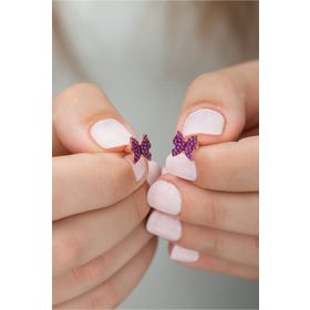 Nereze 925 Ayar Pembe Minik Kelebek Küpe Kadın Gümüş Küpe