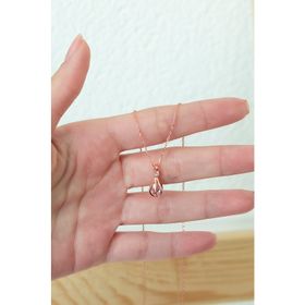 Nereze 925 Ayar Pembe Taşlı Balon Kadın Gümüş Kolye