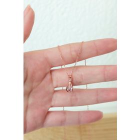 Nereze 925 Ayar Pembe Taşlı Balon Kadın Gümüş Kolye
