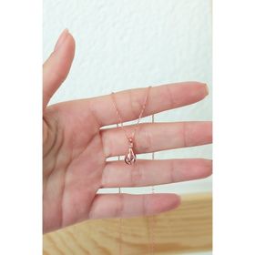 Nereze 925 Ayar Pembe Taşlı Balon Kadın Gümüş Kolye