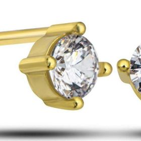 Nereze 925 Ayar Pırlanta Montür 4 mm Tektaş Kadın Gümüş Küpe