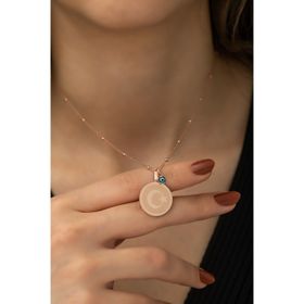 Nereze 925 Ayar Plaka Ayyıldız Kolye Kadın Gümüş Kolye
