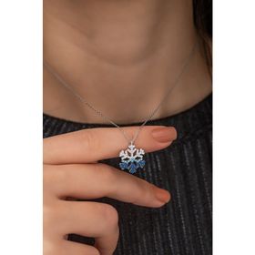 Nereze 925 Ayar Renk Geçişli Kar Tanesi Kolye Kadın Gümüş Kolye