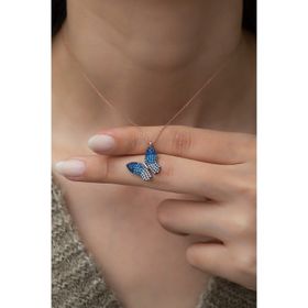 Nereze 925 Ayar Renk Geçişli Kelebek Kadın Gümüş Kolye