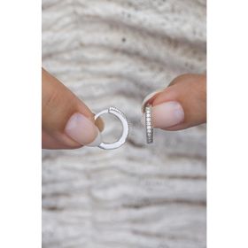 Nereze 925 Ayar Rodyumlu 15 mm Tamtur Halka Kadın Gümüş Küpe