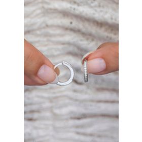 Nereze 925 Ayar Rodyumlu 15 mm Tamtur Halka Kadın Gümüş Küpe
