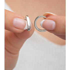 Nereze 925 Ayar Rodyumlu Taşsız 10 mm Halka Kadın Gümüş Küpe