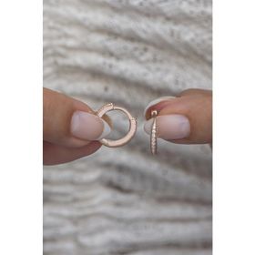 Nereze 925 Ayar Rose 15 mm Tamtur Halka Kadın Gümüş Küpe