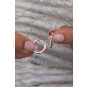 Nereze 925 Ayar Rose 15 mm Tamtur Halka Kadın Gümüş Küpe