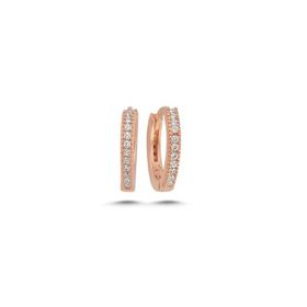 Nereze 925 Ayar Rose 15 mm Tamtur Halka Kadın Gümüş Küpe